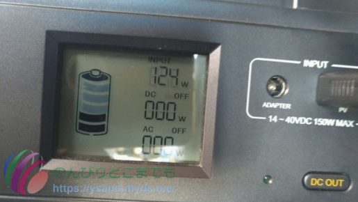 ソーラーパネル150wでの充電テスト