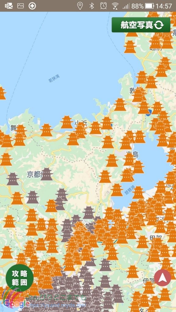 ニッポン城めぐり京都府福井県滋賀県攻略状況