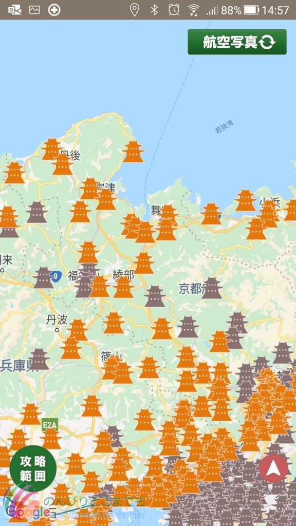 ニッポン城めぐり京都府福井県攻略状況
