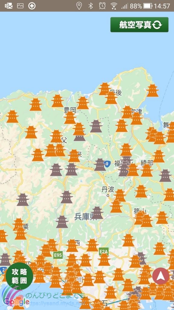 ニッポン城めぐり兵庫県京都府攻略状況