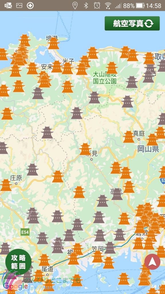 ニッポン城めぐり島根県鳥取県攻略状況